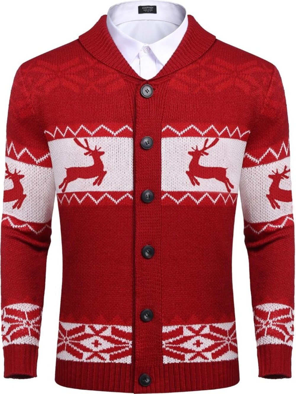 Cozy Men's Christmas Cardigan Sweater | Shawl Collar Knitwear for Holiday Style
